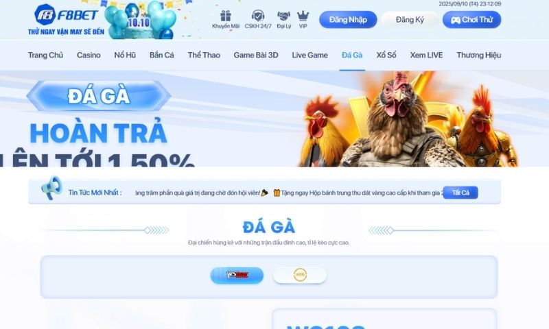 Đá gà F8BET: Sôi động từng trận, hấp dẫn từng ván cược