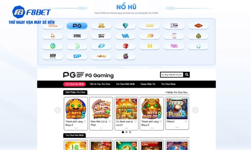 Nổ hũ F8BET: Kho slot đa dạng, nổ hũ cực khủng mỗi ngày