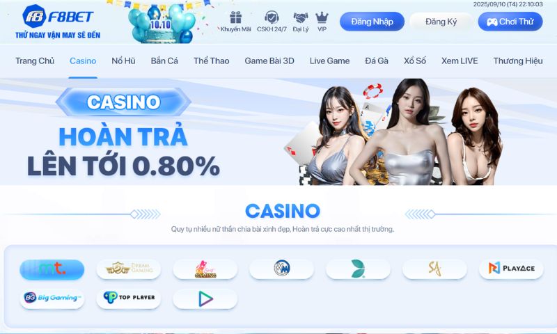 Casino F8BET: Khám phá sòng bạc hấp dẫn chuẩn quốc tế